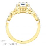 Emerald Cut Forever One Moissanite Engagement Ring #GTJ1159-emerald-fb-y 2 Emerald Cut Forever Brilliant Moissanite Engagement Ring #GTJ1159-emerald-fb-y