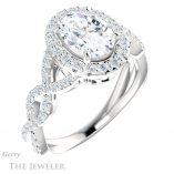 Oval Shaped Forever One Moissanite Engagement Ring #GTJ1159-oval-fo-w 4 Oval Shaped Forever One Moissanite Engagement Ring #GTJ1159-oval-fo-w