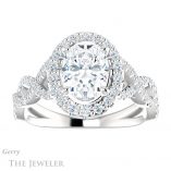 Oval Shaped Forever One Moissanite Engagement Ring #GTJ1159-oval-fo-w 1 Oval Shaped Forever One Moissanite Engagement Ring #GTJ1159-oval-fo-w