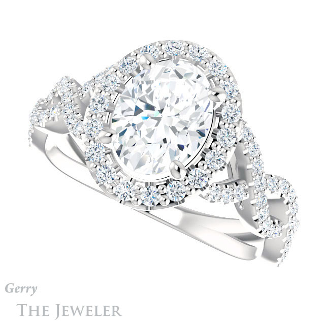 Oval Shaped Forever One Moissanite Engagement Ring #GTJ1159-oval-fo-w 5 Oval Shaped Forever One Moissanite Engagement Ring #GTJ1159-oval-fo-w