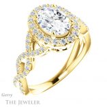 Oval Shaped Forever One Moissanite Engagement Ring #GTJ1159-oval-fo-y