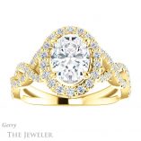 Oval Shaped Forever One Moissanite Engagement Ring #GTJ1159-oval-fo-y