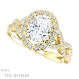 Oval Shaped Forever One Moissanite Engagement Ring #GTJ1159-oval-fo-y