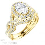 Oval Shaped Forever One Moissanite Engagement Ring #GTJ1159-oval-fo-y
