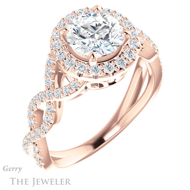 Round Cut Forever One Moissanite Engagement Ring #GTJ1159-round-fo-r 4 Round Cut Forever One Moissanite Engagement Ring #GTJ1159-round-fo-r