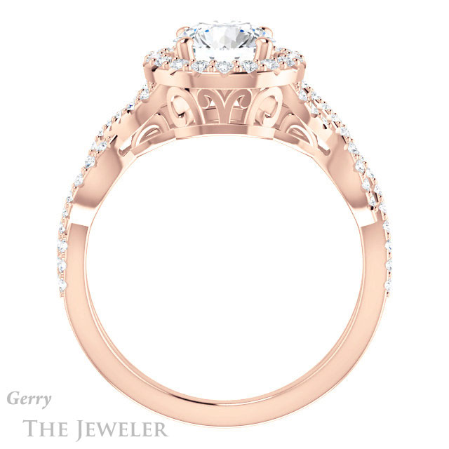 Round Cut Forever One Moissanite Engagement Ring #GTJ1159-round-fo-r