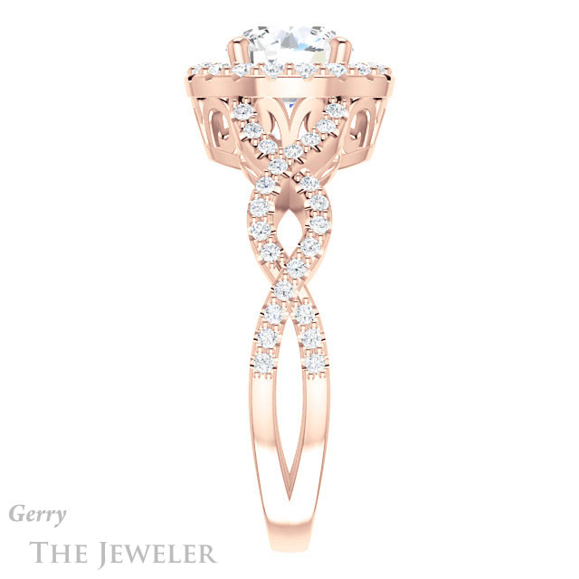 Round Cut Forever One Moissanite Engagement Ring #GTJ1159-round-fo-r 3 Round Cut Forever One Moissanite Engagement Ring #GTJ1159-round-fo-r