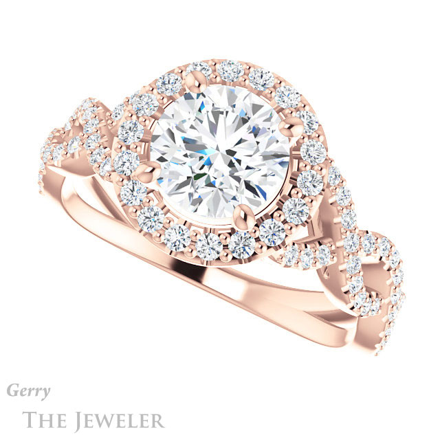 Round Cut Forever One Moissanite Engagement Ring #GTJ1159-round-fo-r 5 Round Cut Forever One Moissanite Engagement Ring #GTJ1159-round-fo-r