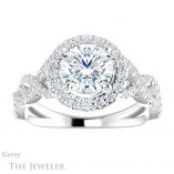 Round Cut Forever One Moissanite Engagement Ring #GTJ1159-round-fo-w 1 Round Cut Forever One Moissanite Engagement Ring #GTJ1159-round-fo-w