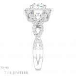 Round Cut Forever One Moissanite Engagement Ring #GTJ1159-round-fo-w 3 Round Cut Forever One Moissanite Engagement Ring #GTJ1159-round-fo-w