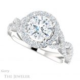Round Cut Forever One Moissanite Engagement Ring #GTJ1159-round-fo-w 5 Round Cut Forever One Moissanite Engagement Ring #GTJ1159-round-fo-w