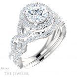 Round Cut Forever One Moissanite Engagement Ring #GTJ1159-round-fo-w 6 Round Cut Forever One Moissanite Engagement Ring #GTJ1159-round-fo-w
