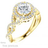 Round Cut Forever One Moissanite Engagement Ring #GTJ1159-round-fo-y