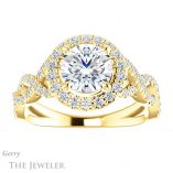 Round Cut Forever One Moissanite Engagement Ring #GTJ1159-round-fo-y