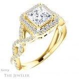 Princess Cut Forever One Moissanite Engagement Ring #GTJ1159-square-fo-y