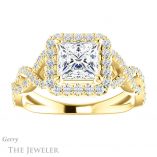 Princess Cut Forever One Moissanite Engagement Ring #GTJ1159-square-fo-y