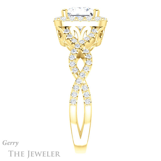 Princess Cut Forever One Moissanite Engagement Ring #GTJ1159-square-fo-y