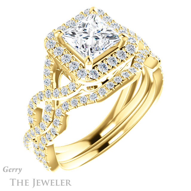 Princess Cut Forever One Moissanite Engagement Ring #GTJ1159-square-fo-y