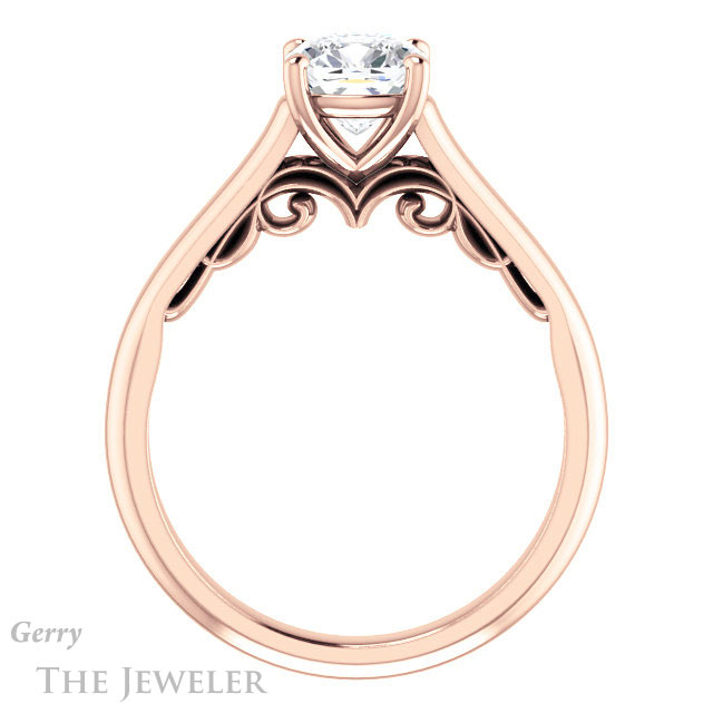 Cushion Cut Forever One Moissanite Engagement Ring #GTJ1160-cushion-fo-r