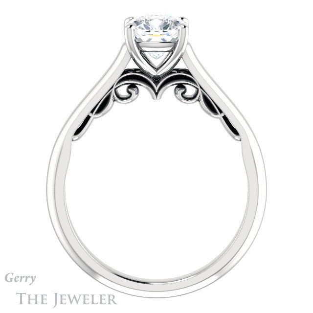 Cushion Cut Forever One Moissanite Engagement Ring #GTJ1160-cushion-fo-w