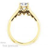 Cushion Cut Forever One Moissanite Engagement Ring #GTJ1160-cushion-fo-y