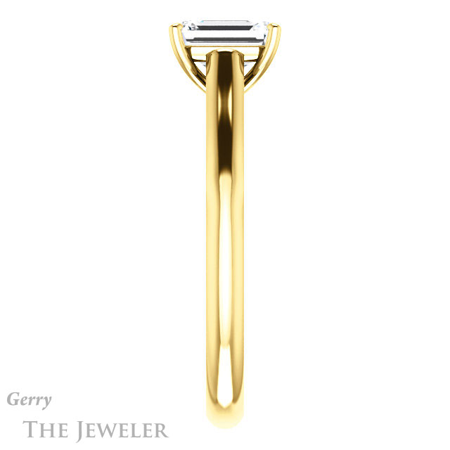 Emerald Cut Forever Brilliant Moissanite Engagement Ring #GTJ1160-emerald-fb-y