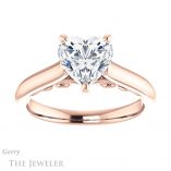 Heart Shaped Forever One Moissanite Engagement Ring #GTJ1160-heart-fb-r 1 Heart Shaped Forever Brilliant Moissanite Engagement Ring #GTJ1160-heart-fb-r