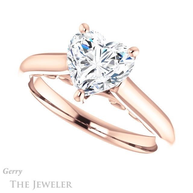 Heart Shaped Forever One Moissanite Engagement Ring #GTJ1160-heart-fb-r 5 Heart Shaped Forever Brilliant Moissanite Engagement Ring #GTJ1160-heart-fb-r