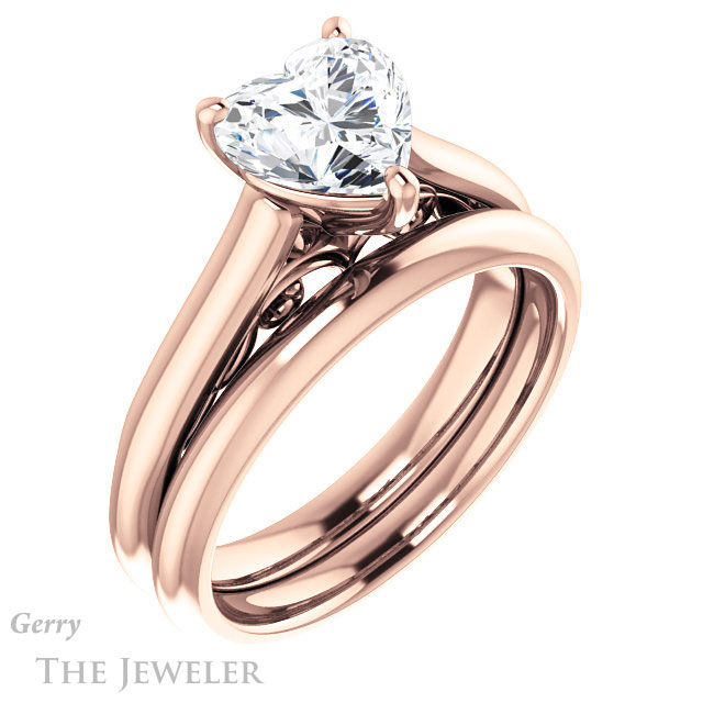 Heart Shaped Forever One Moissanite Engagement Ring #GTJ1160-heart-fb-r 6 Heart Shaped Forever Brilliant Moissanite Engagement Ring #GTJ1160-heart-fb-r