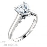 Heart Shaped Forever Brilliant Moissanite Engagement Ring #GTJ1160-heart-fb-w