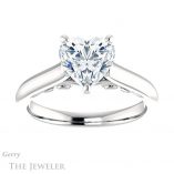 Heart Shaped Forever Brilliant Moissanite Engagement Ring #GTJ1160-heart-fb-w