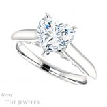Heart Shaped Forever Brilliant Moissanite Engagement Ring #GTJ1160-heart-fb-w