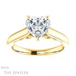 Heart Shaped Forever Brilliant Moissanite Engagement Ring #GTJ1160-heart-fb-y