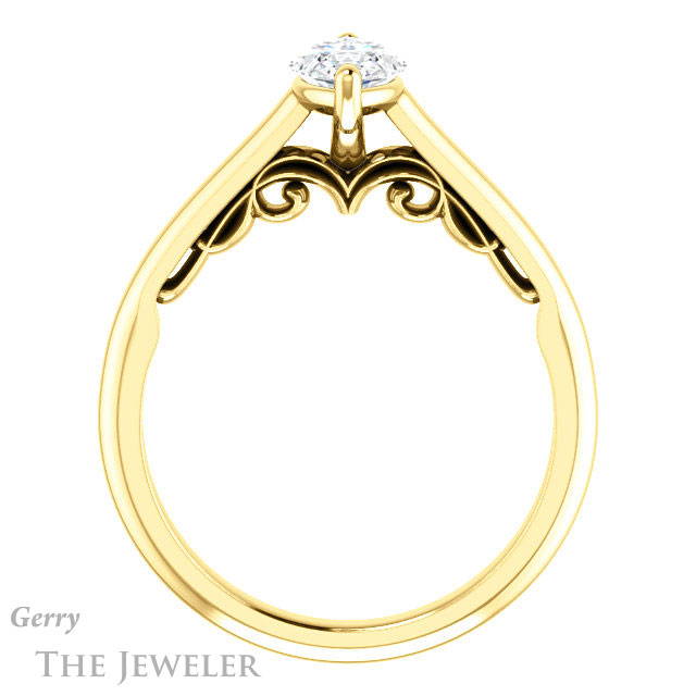Marquise Cut Forever Brilliant Moissanite Engagement Ring #GTJ1160-marquise-fb-y