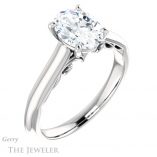 Oval Shaped Forever One Moissanite Engagement Ring #GTJ1160-oval-fo-w 4 Oval Shaped Forever One Moissanite Engagement Ring #GTJ1160-oval-fo-w