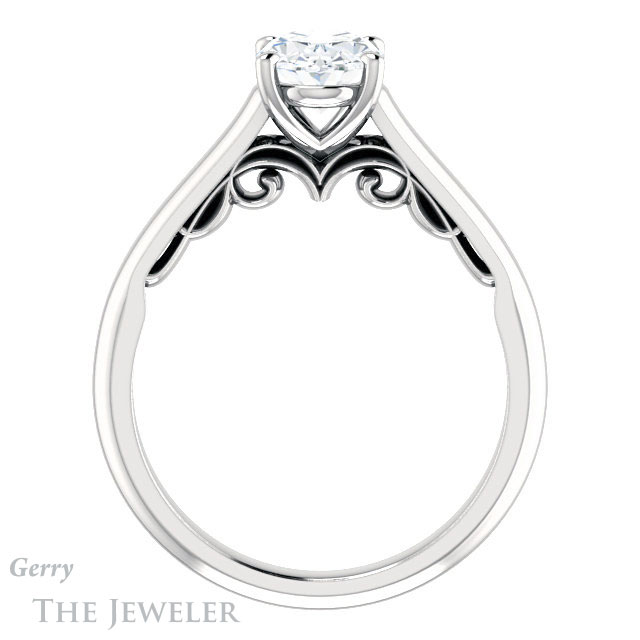 Oval Shaped Forever One Moissanite Engagement Ring #GTJ1160-oval-fo-w 2 Oval Shaped Forever One Moissanite Engagement Ring #GTJ1160-oval-fo-w