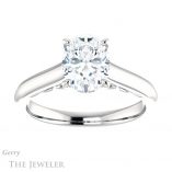 Oval Shaped Forever One Moissanite Engagement Ring #GTJ1160-oval-fo-w 1 Oval Shaped Forever One Moissanite Engagement Ring #GTJ1160-oval-fo-w