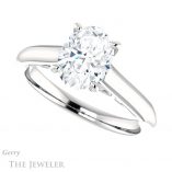 Oval Shaped Forever One Moissanite Engagement Ring #GTJ1160-oval-fo-w 5 Oval Shaped Forever One Moissanite Engagement Ring #GTJ1160-oval-fo-w