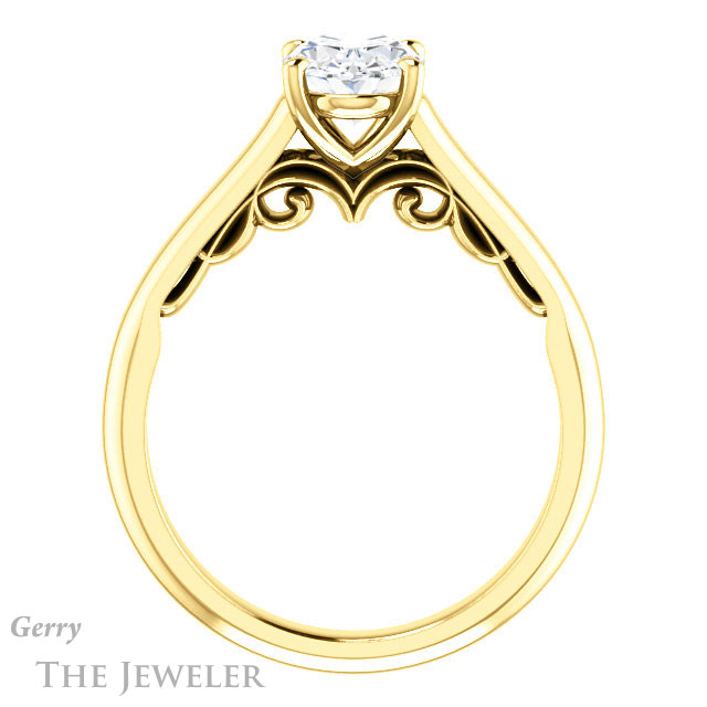 Oval Shaped Forever One Moissanite Engagement Ring #GTJ1160-oval-fo-y 2 Oval Shaped Forever One Moissanite Engagement Ring #GTJ1160-oval-fo-y