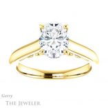 Oval Shaped Forever One Moissanite Engagement Ring #GTJ1160-oval-fo-y 1 Oval Shaped Forever One Moissanite Engagement Ring #GTJ1160-oval-fo-y