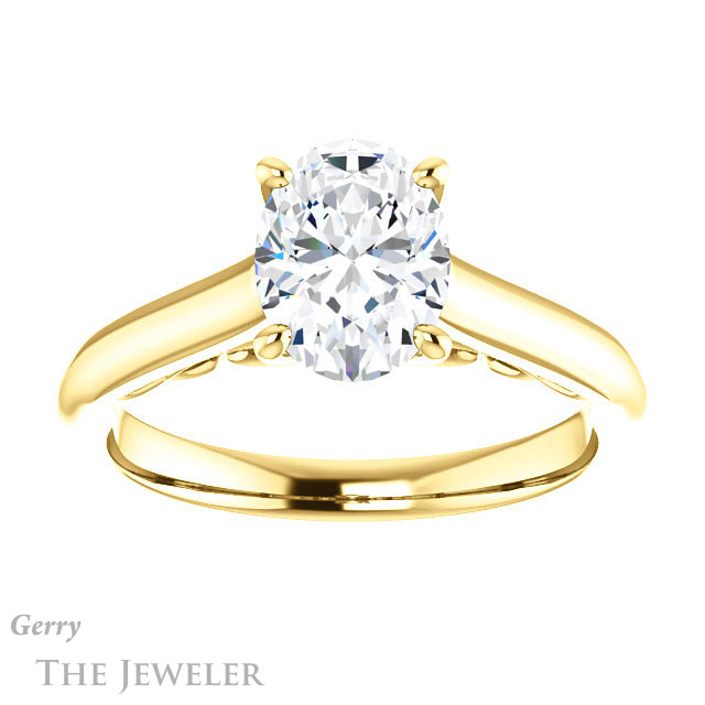 Oval Shaped Forever One Moissanite Engagement Ring #GTJ1160-oval-fo-y 1 Oval Shaped Forever One Moissanite Engagement Ring #GTJ1160-oval-fo-y