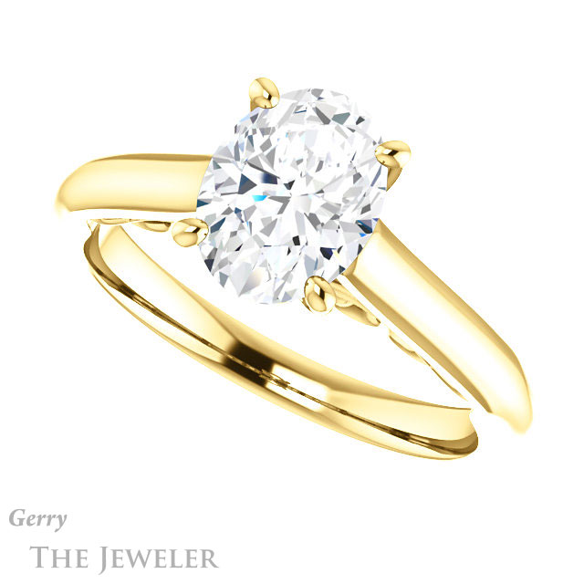 Oval Shaped Forever One Moissanite Engagement Ring #GTJ1160-oval-fo-y 5 Oval Shaped Forever One Moissanite Engagement Ring #GTJ1160-oval-fo-y