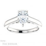 Pear Shaped Forever One Moissanite Engagement Ring #GTJ1160-pear-fb-w 1 Pear Shaped Forever Brilliant Moissanite Engagement Ring #GTJ1160-pear-fb-w