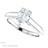 Pear Shaped Forever One Moissanite Engagement Ring #GTJ1160-pear-fb-w 5 Pear Shaped Forever Brilliant Moissanite Engagement Ring #GTJ1160-pear-fb-w