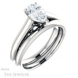 Pear Shaped Forever One Moissanite Engagement Ring #GTJ1160-pear-fb-w 6 Pear Shaped Forever Brilliant Moissanite Engagement Ring #GTJ1160-pear-fb-w