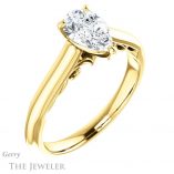 Pear Shaped Forever Brilliant Moissanite Engagement Ring #GTJ1160-pear-fb-y