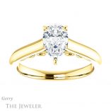 Pear Shaped Forever Brilliant Moissanite Engagement Ring #GTJ1160-pear-fb-y
