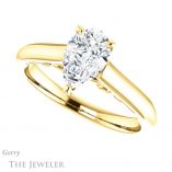 Pear Shaped Forever Brilliant Moissanite Engagement Ring #GTJ1160-pear-fb-y
