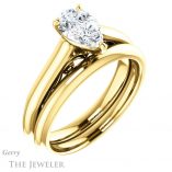 Pear Shaped Forever Brilliant Moissanite Engagement Ring #GTJ1160-pear-fb-y
