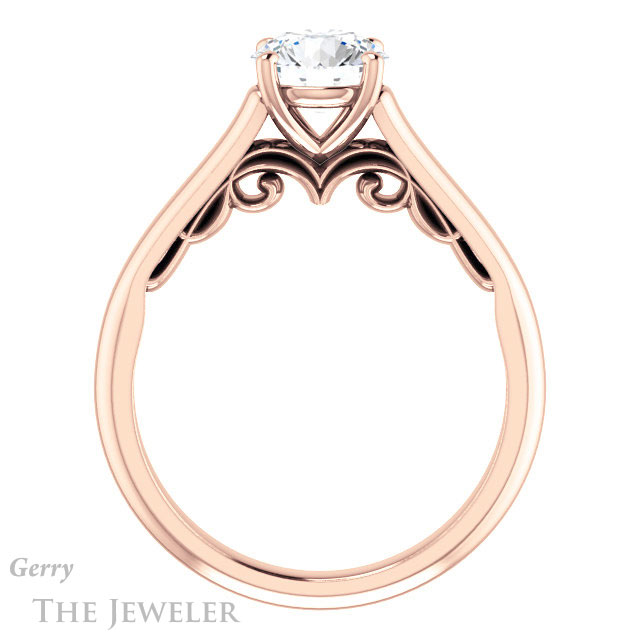 Round Cut Forever One Moissanite Engagement Ring #GTJ1160-round-fo-r 2 Round Cut Forever One Moissanite Engagement Ring #GTJ1160-round-fo-r